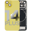 Vitre arrière ORIGINALE pour iPhone 14 Plus - avec plaque en métal et Aimant MagSafe - Grade A - Jaune - original occasion