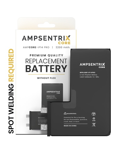[107084001372] Batterie à souder pour iPhone 14 Pro - AmpSentrix