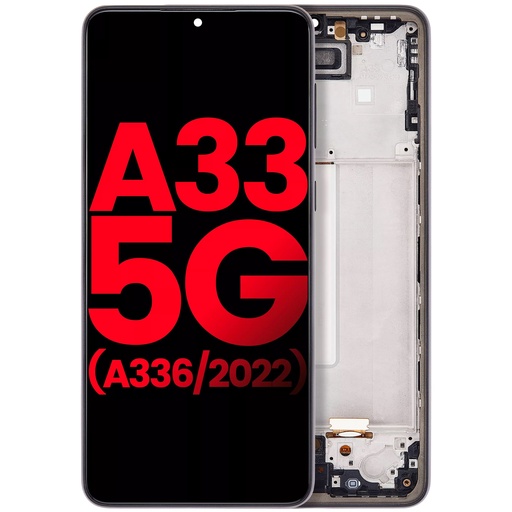 Bloc écran OLED avec châssis pour SAMSUNG A33 5G - A336 - 6,36" - Aftermarket Plus - Noir
