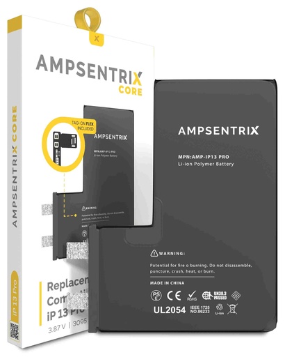 Batterie SANS BMS avec Tag-On Flex pour iPhone 13 Pro - AmpSentrix Core