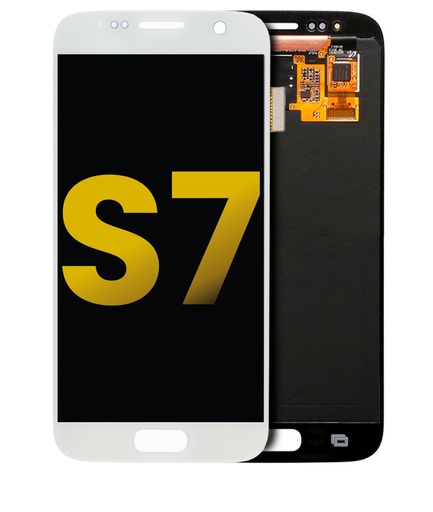 [107082010724] Bloc écran OLED compatible SAMSUNG S7 - G930 - Reconditionné - Blanc Perlé