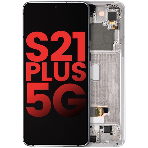 Bloc écran OLED avec châssis pour SAMSUNG S21 Plus 5G - Aftermarket Plus - Argent Phantom