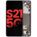 Bloc écran OLED avec châssis pour SAMSUNG S21 5G - Aftermarket Plus - Gris Phantom