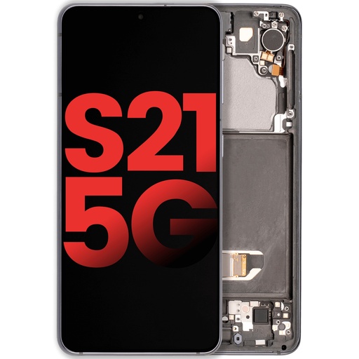 Bloc écran OLED avec châssis pour SAMSUNG S21 5G - Aftermarket Plus - Gris Phantom