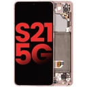 Bloc écran OLED avec châssis pour SAMSUNG S21 5G - Aftermarket Plus - Rose Phantom