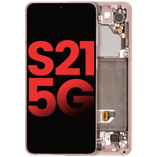 Bloc écran OLED avec châssis pour SAMSUNG S21 5G - Aftermarket Plus - Rose Phantom