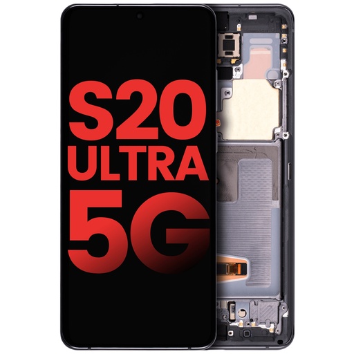 Bloc écran OLED avec châssis pour SAMSUNG S20 Ultra 5G -Aftermarket Plus - Gris Cosmique