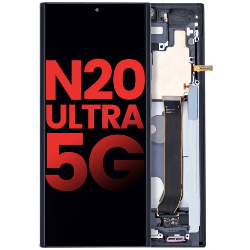Bloc écran OLED avec châssis pour SAMSUNG Note 20 Ultra 5G - Aftermarket Plus - Noir