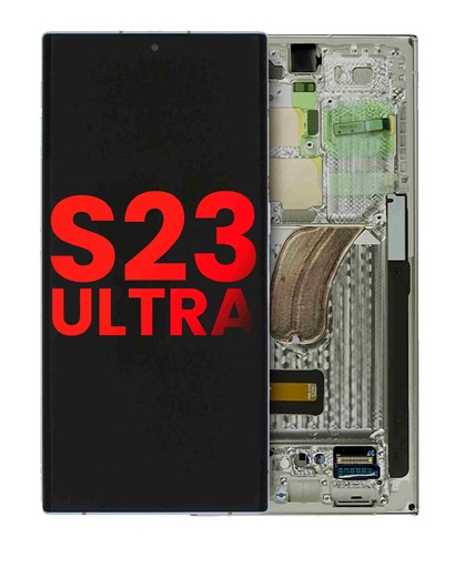 Bloc écran OLED avec châssis pour SAMSUNG S23 Ultra - Version US et internationale - Aftermarket Plus - Graphite
