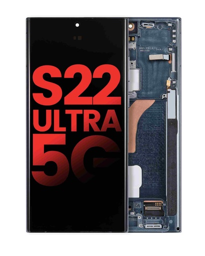 Bloc écran OLED avec châssis pour SAMSUNG S22 Ultra 5G - Aftermarket Plus - Vert