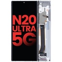 Bloc écran OLED avec châssis pour SAMSUNG Note 20 Ultra 5G - Aftermarket Plus - Blanc
