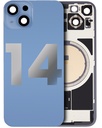 Vitre arrière ORIGINALE pour iPhone 14 - avec plaque en métal et aimant Magsafe - Grade A - Bleu - original occasion