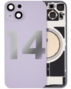 Vitre arrière ORIGINALE pour iPhone 14 - avec plaque en métal et aimant Magsafe - Grade A - Violet - original occasion