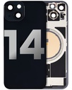 Vitre arrière avec adhésif et MagSafe original pour iPhone 14 - Avec Logo - Grade A - Noir Minuit