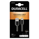 Câble USB-A vers Lightning C89 2M - Duracell - Noir