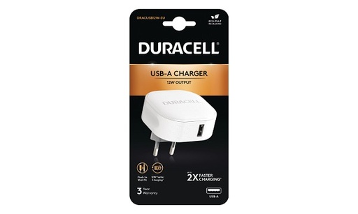 Chargeur USB-A 12W - Duracell - Blanc