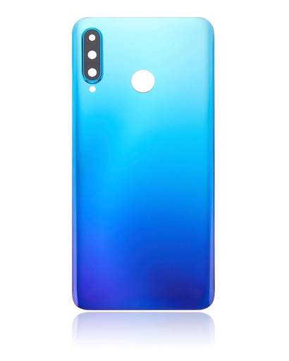 Vitre arrière avec lentille caméra compatible HUAWEI P30 Lite - Nova 4E - Sans logo - 4GB RAM - Peacock Blue