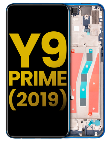 Bloc écran LCD avec châssis pour HUAWEI Y9 Prime 2019 - Reconditionné - Bleu saphir