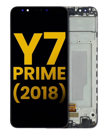 Bloc écran LCD avec châssis pour HUAWEI Y7 Prime 2018 - Reconditionné - Noir
