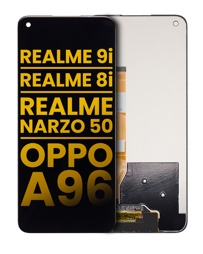 [107082119601] Bloc écran LCD sans châssis compatible Realme 9i - Realme 8i - Realme Narzo 50 - Oppo A96 - Reconditionné - Toutes couleurs