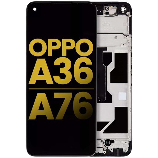 Bloc écran LCD avec châssis pour Oppo A36 - A76 - Reconditionné - Toutes couleurs