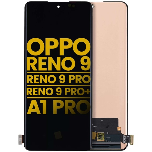 [107082117311] Bloc écran OLED sans châssis compatible Oppo Reno 9 - Reno 9 Pro - Reno 9 Pro Plus - A1 Pro - Reconditionné - Noir