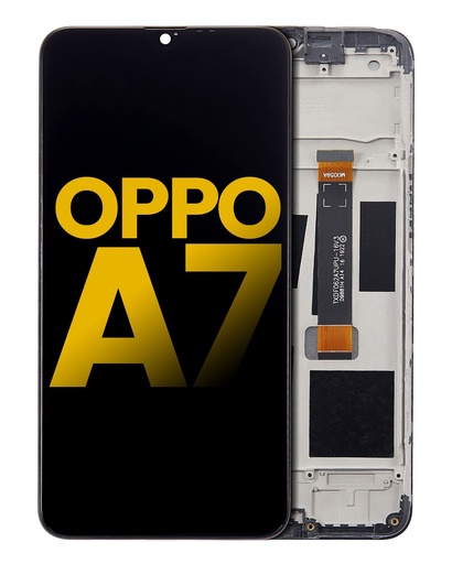 Bloc écran LCD avec châssis pour Oppo A7 - Reconditionné - Toutes couleurs