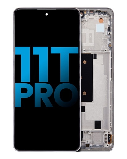 Bloc écran LCD avec châssis pour XIAOMI 11T Pro - Aftermarket Incell - Blanc Clair de lune