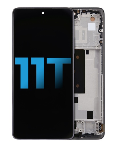 [107082123411] Bloc écran LCD avec châssis compatible Xiaomi 11T - Aftermarket Incell - Gris Météorite