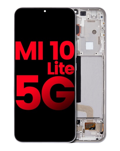 Bloc écran OLED avec châssis compatible Xiaomi Mi 10 Lite 5G - Aftermarket Plus - Dream White