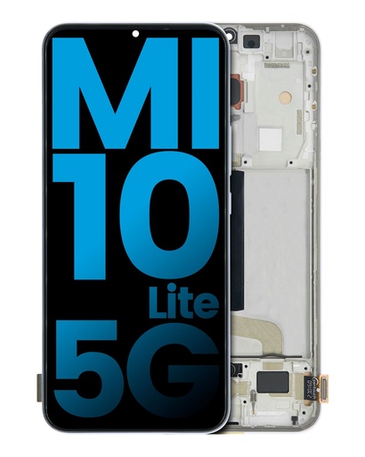 Bloc écran LCD avec châssis pour XIAOMI Mi 10 Lite 5G - Aftermarket Incell - Dream White