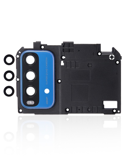 [107082115240] Lentille caméra arrière avec support -  Compatible cadre  Redmi Note 9 4G -  Bleu