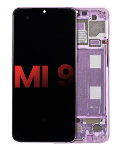 Bloc écran OLED avec châssis compatible Xiaomi Mi 9 - Aftermarket Plus - Violet Lavande