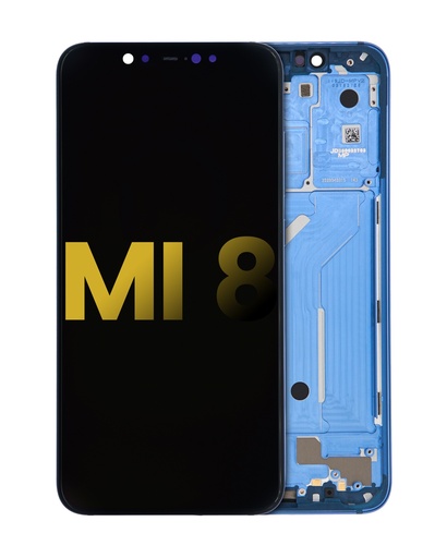 Bloc écran OLED avec châssis pour XIAOMI Mi 8 - Reconditionné - Bleu