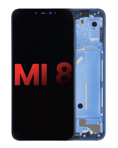 [107082068806] Bloc écran OLED avec châssis compatible Xiaomi Mi 8 - Aftermarket Plus - Bleu