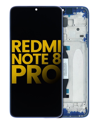 Bloc écran LCD  avec châssis pour  XIAOMI Redmi Note 8 Pro - Reconditionné - Bleu