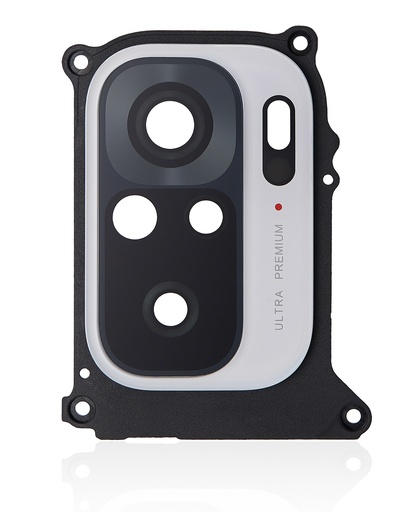 [107082120844] Lentille caméra arrière avec support ou cadre compatible Xiaomi Redmi Note 10 - Galet blanc