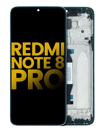 [107085003306] Bloc écran LCD  avec châssis Compatible  Xiaomi Redmi Note 8 Pro - Reconditionné - Vert