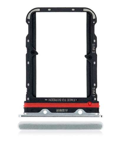 [107082074931] Tiroir SIM compatible Xiaomi Mi Note 10 - Note 10 Pro - CC9 Pro - Blanc Glacier