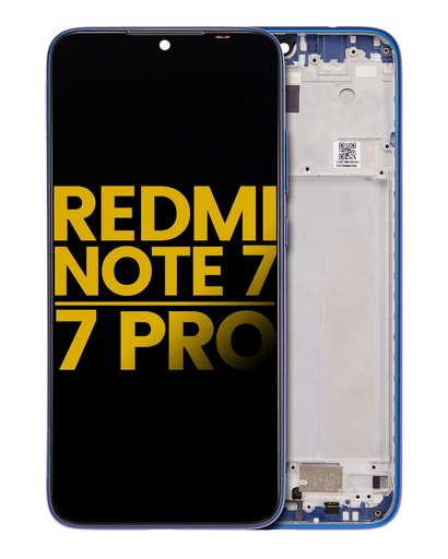 Bloc écran LCD  avec châssis pour XIAOMI Redmi Note 7 -  7 Pro - Reconditionné - Bleu