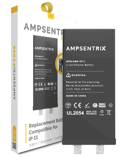 Batterie SANS BMS avec Tag-on Flex pour iPhone 11 - AmpSentrix Core