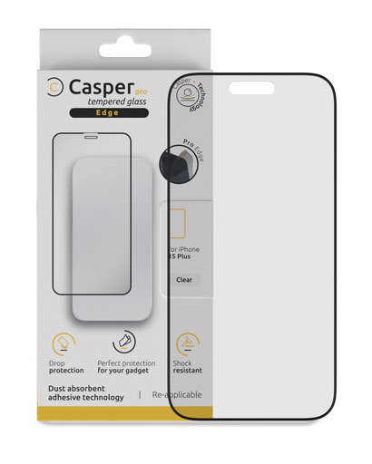 [107082000191] Verre trempé clair pour iPhone 15 Plus Apple - Casper Pro Edge