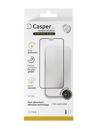 [107082111662] Verre trempé Clair compatible iPhone 12 Mini Apple - Casper Pro Silicone