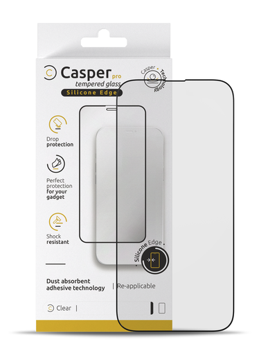 Verre trempé Clair pour iPhone 14 Pro - Casper Pro Silicone Edge