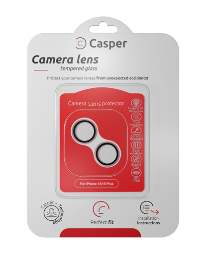 Protection lentille pour iPhone 15 - 15 Plus - Casper - Rose