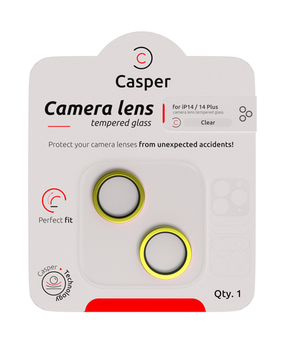 [107085002170] Protection lentille pour iPhone 14 - 14 Plus - Apple - Casper - Jaune
