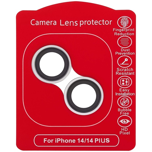 [107085002166] Protection lentille pour iPhone 14 - 14 Plus - Apple - Casper - Argent