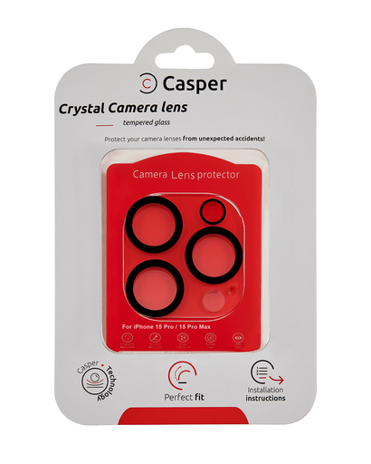 [107082117590] Verre full cover camera pour iPhone 15 Pro - 15 Pro Max - Apple - Casper