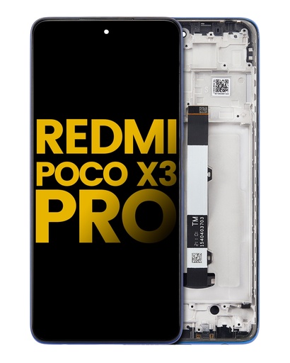Bloc écran LCD avec châssis pour Poco X3 -  X3 Pro - Reconditionné - Bleu Givre