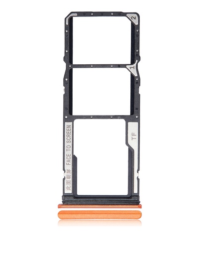[107082103728] Tiroir SIM double Compatible  Xiaomi Redmi 9T -  Note 9 4G -  Poco M3 - Orange